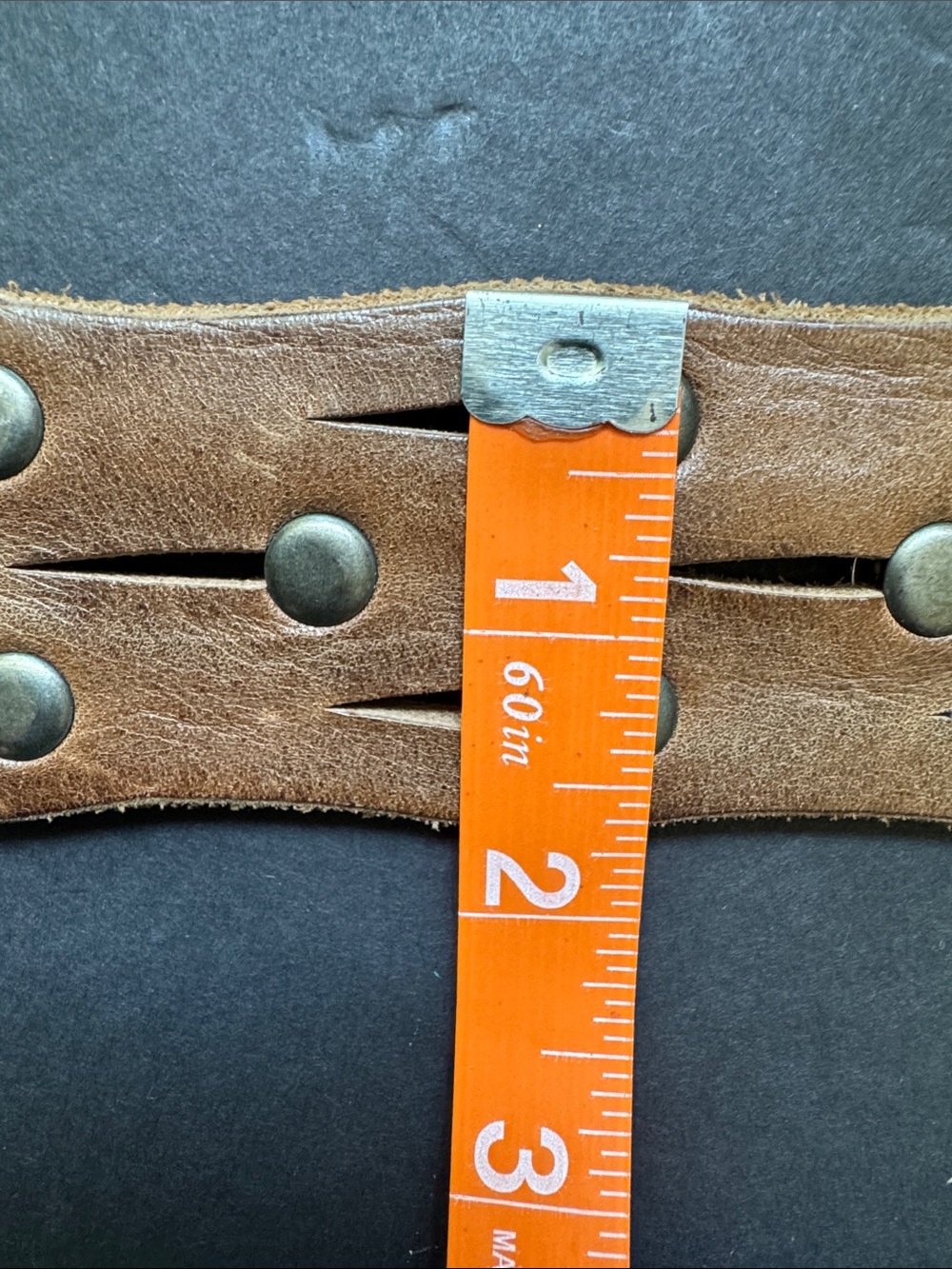 Brave 1992 Brown Leather Studded Belt - Picture 12 of 16